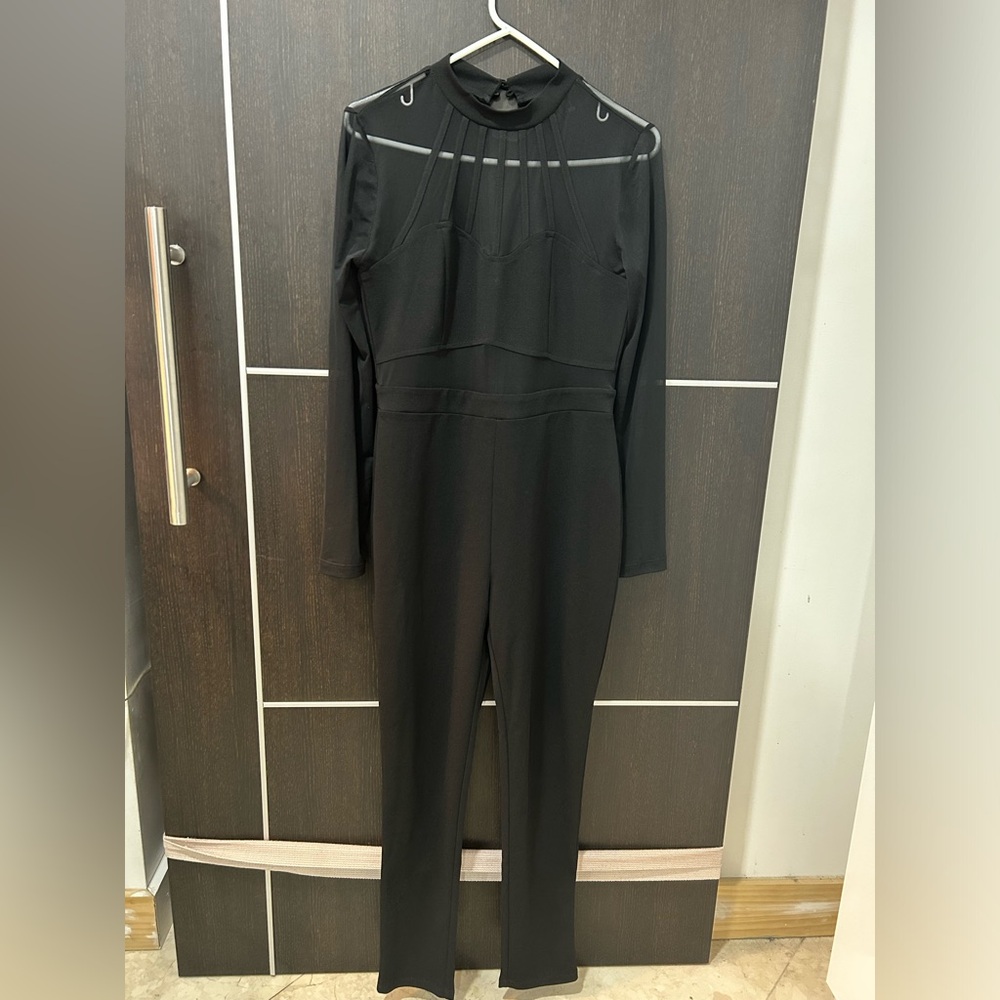 Iris Black Long Sleeve Jumpsuit